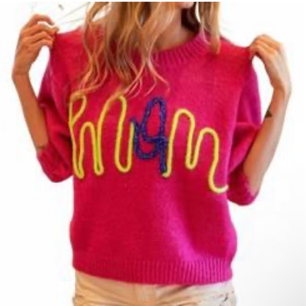 BiBi MOM Contrast Round Neck Sweater NWT XL